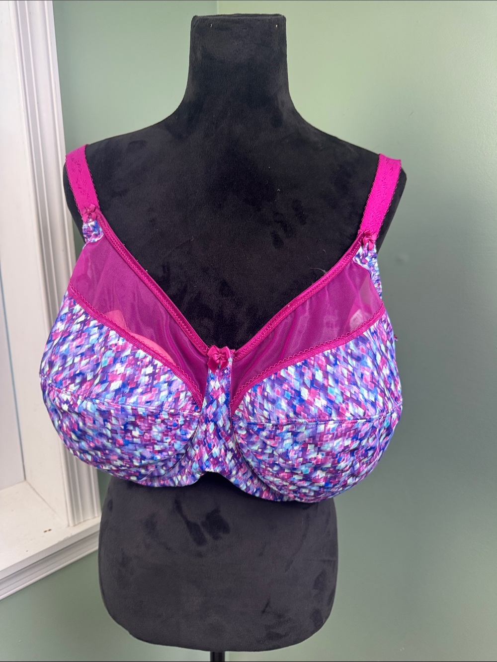 Goddess pink & blue abstract print Bra 40J